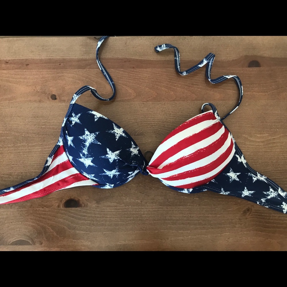 Red white and blue bathing suit top
